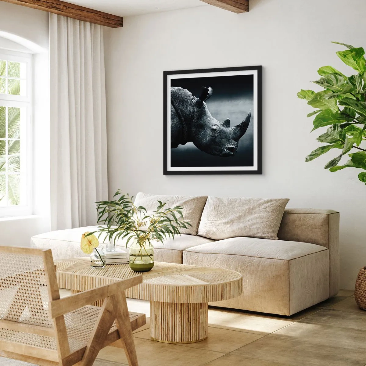 Pôster com moldura preta - Perfil direito - 60x60 cm