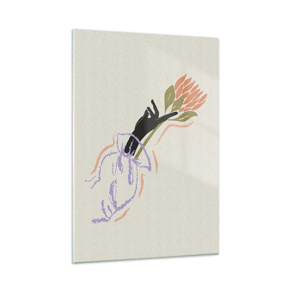 Quadro em vidro - Toque fraterno - 50x70 cm