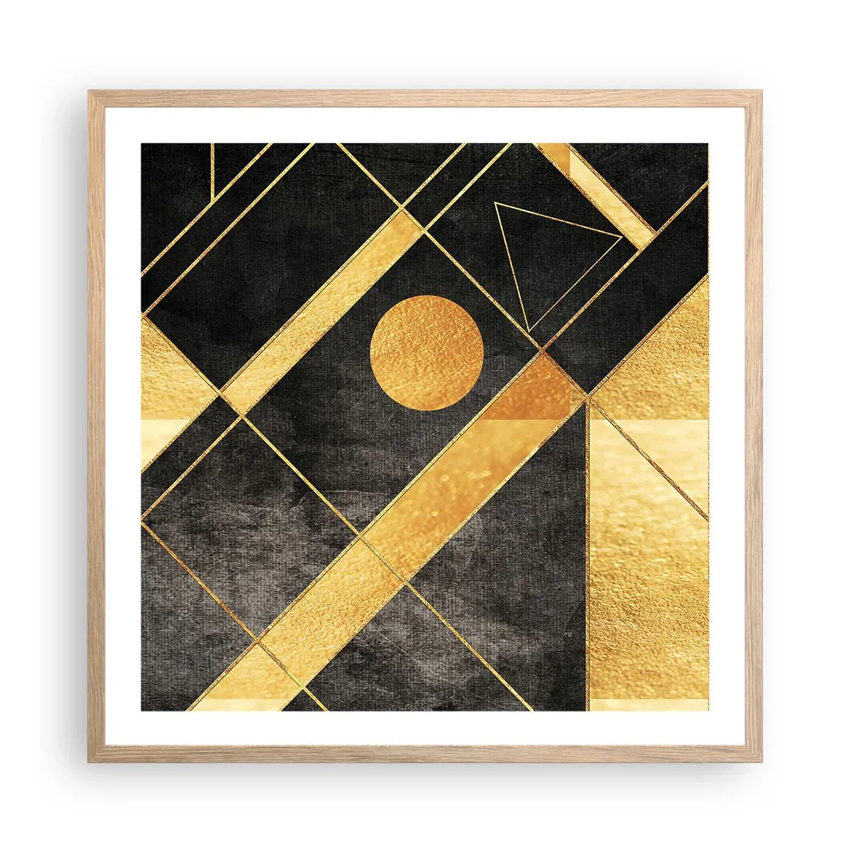 Pôster com moldura de carvalho claro - Sol do Deserto - 60x60 cm