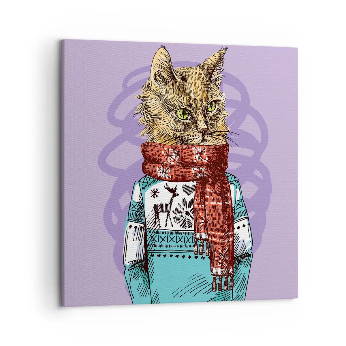 Quadro em tela - Gato não só de botas - 50x50 cm