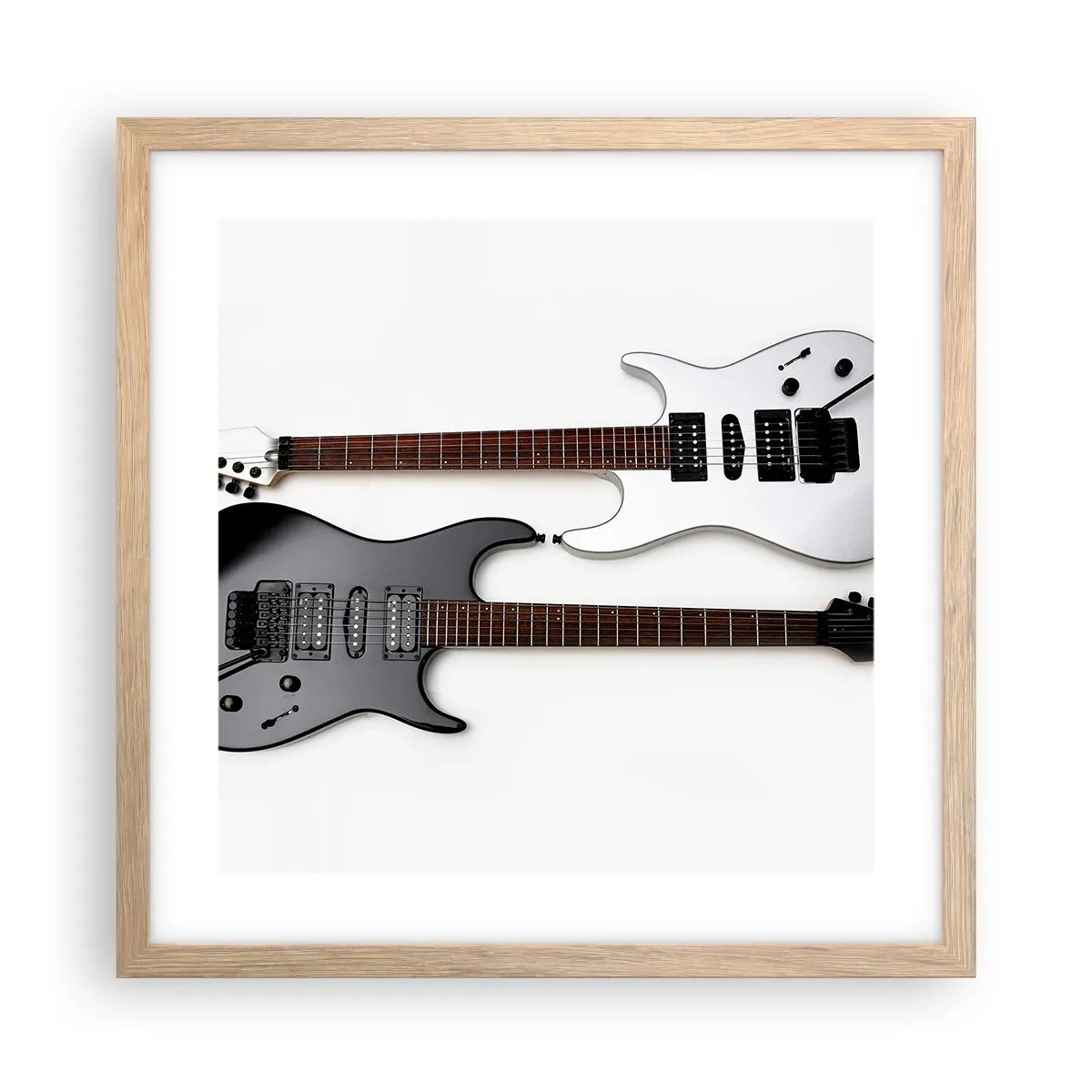 Pôster com moldura de carvalho claro - Harmonia das formas - 40x40 cm