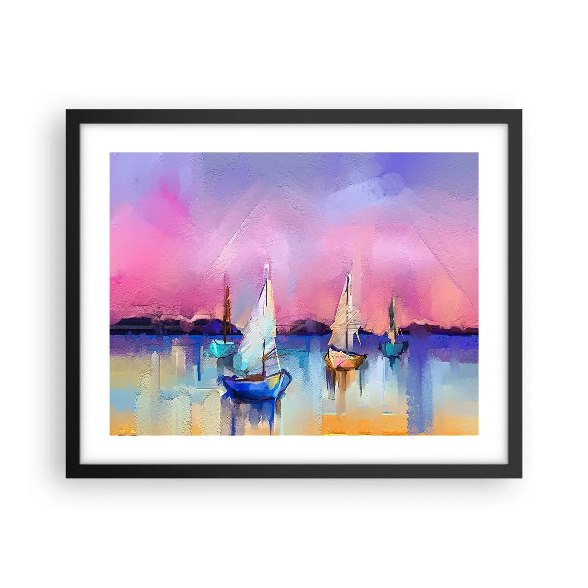 Pôster com moldura preta - Direção: águas largas - 50x40 cm