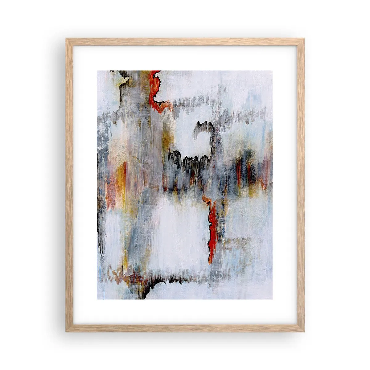 Pôster com moldura de carvalho claro - Com um palito na água - 40x50 cm