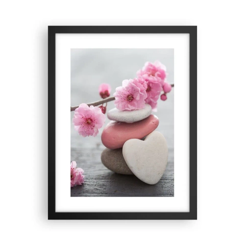Pôster com moldura preta - Flor de cerejeira - 30x40 cm