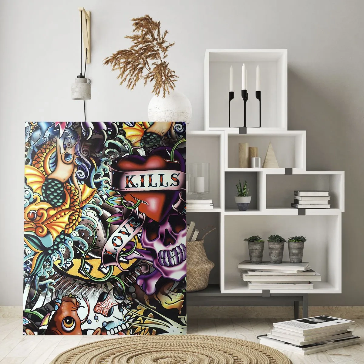 Quadro em vidro - O sonho do tatuador - 80x120 cm