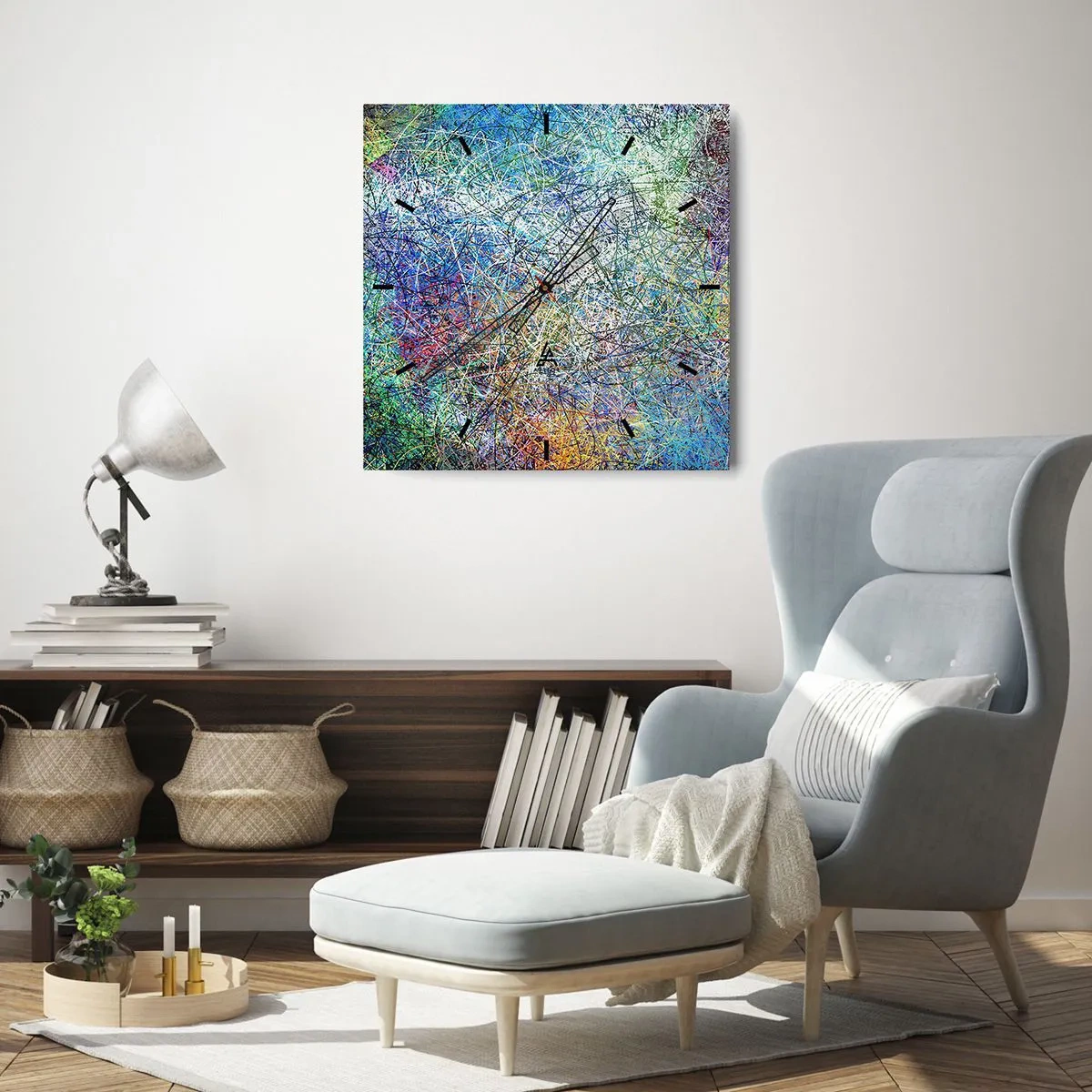 Relógio de parede - Relógio em vidro - Não é assim tão simples - 30x30 cm