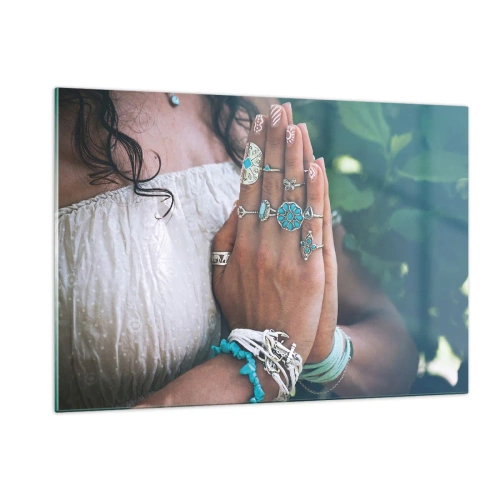 Quadro em vidro - Bem-vindo ao centro do ser - 120x80 cm