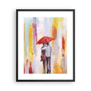 Pôster com moldura preta - Que continue a chover - 40x50 cm