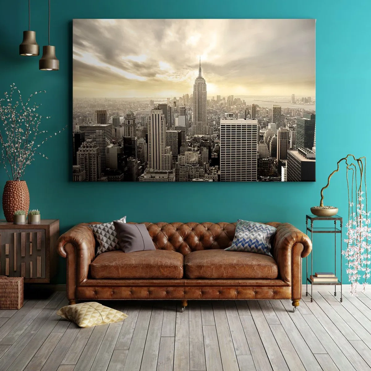 Quadro em tela - Nova Iorque em tons de cinza - 120x80 cm