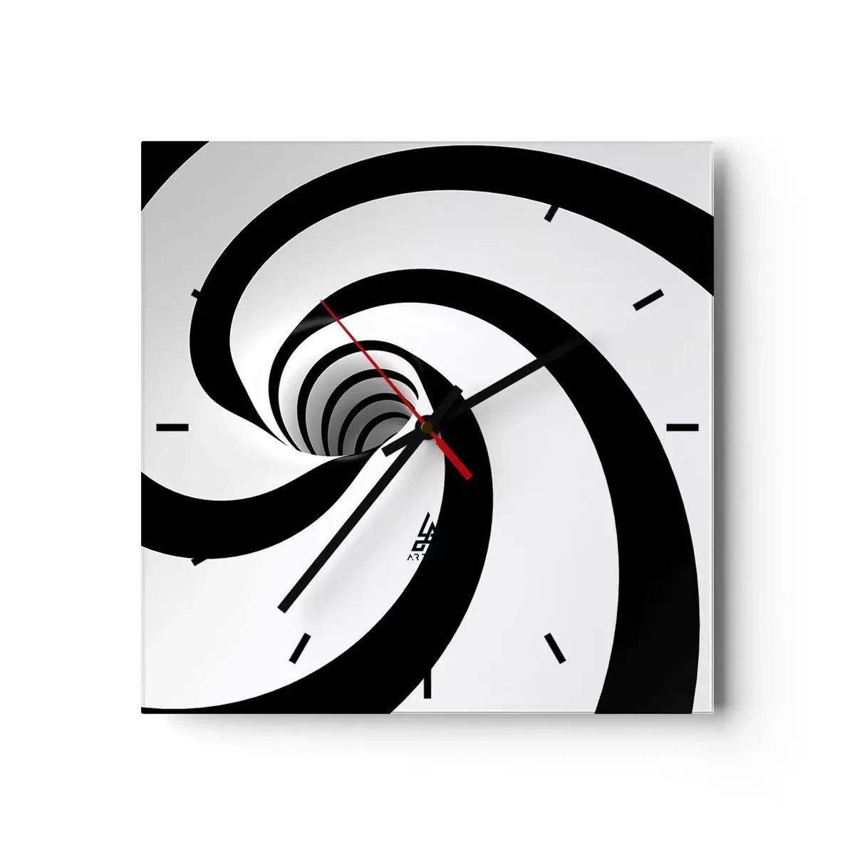 Relógio de parede - Relógio em vidro - Deixar levar-se pelo vórtice - 30x30 cm