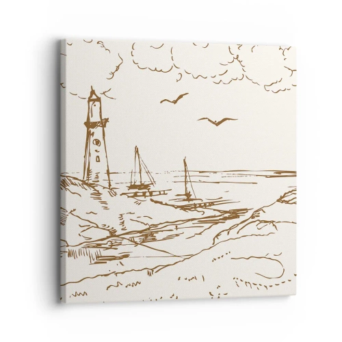 Quadro em tela - Esboço das memórias do verão - 30x30 cm