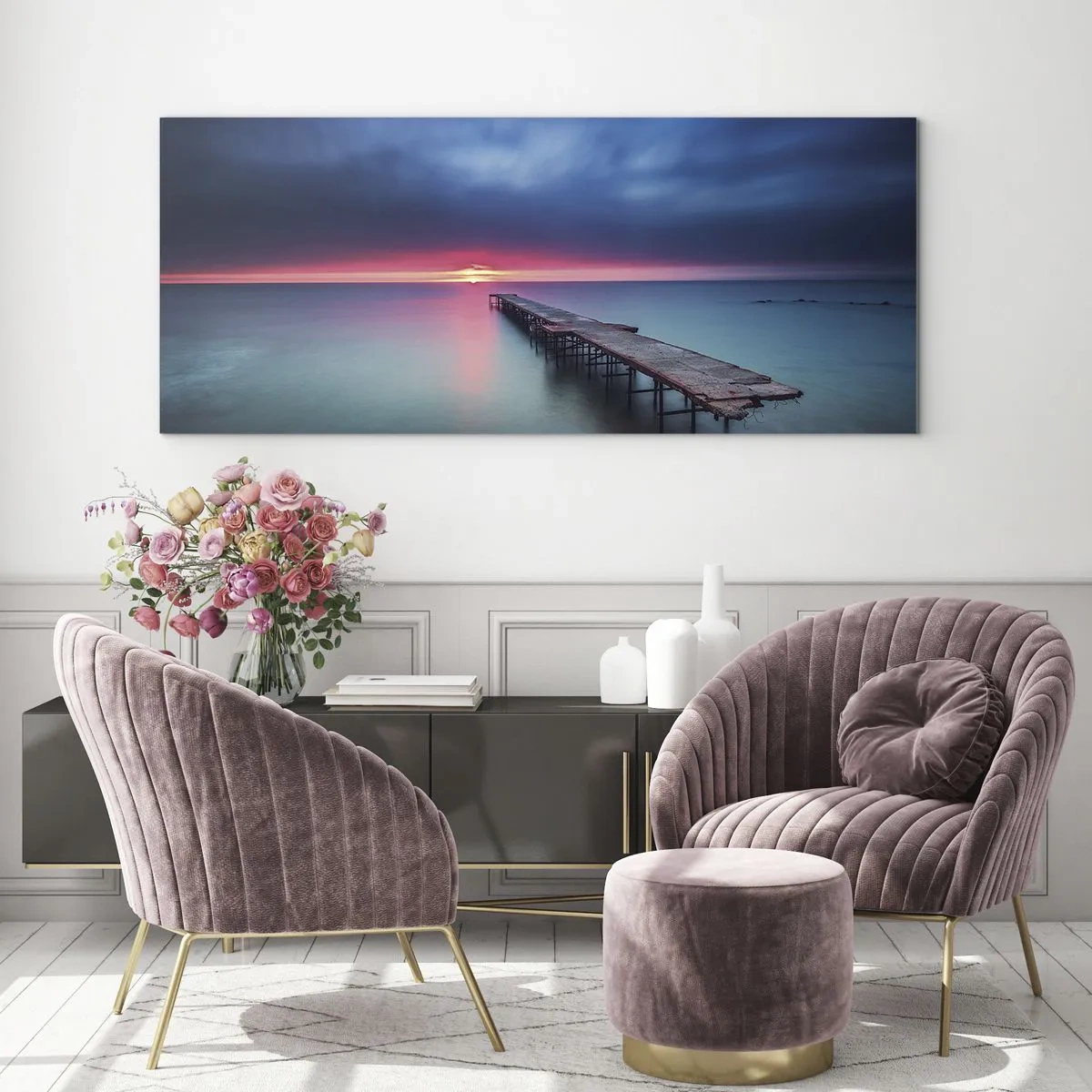 Quadro em vidro - Entre o céu e a terra - 120x50 cm