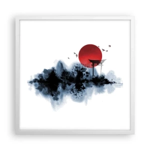 Pôster em moldura branca - Vista japonesa - 50x50 cm