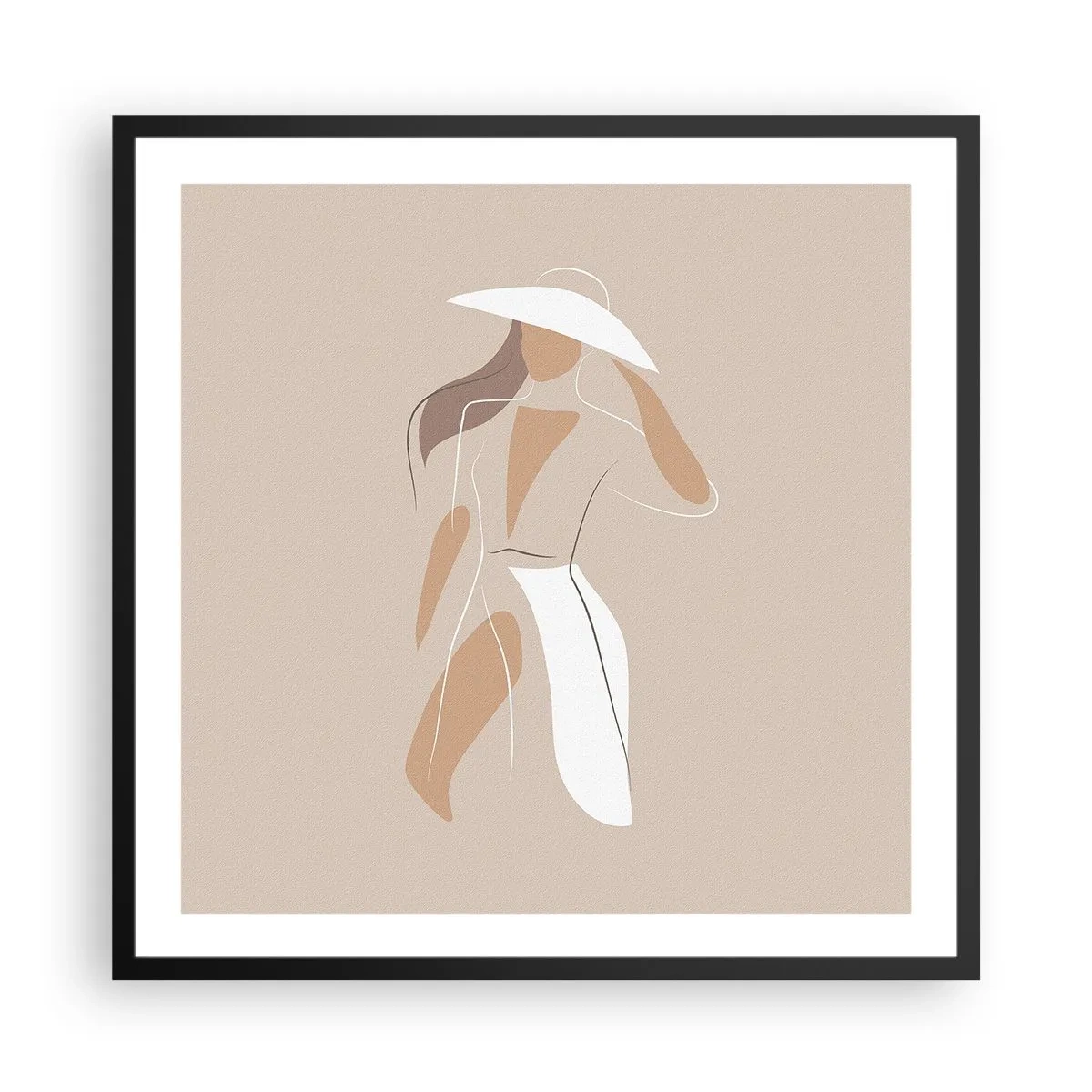 Pôster com moldura preta - A moda é diversão - 60x60 cm