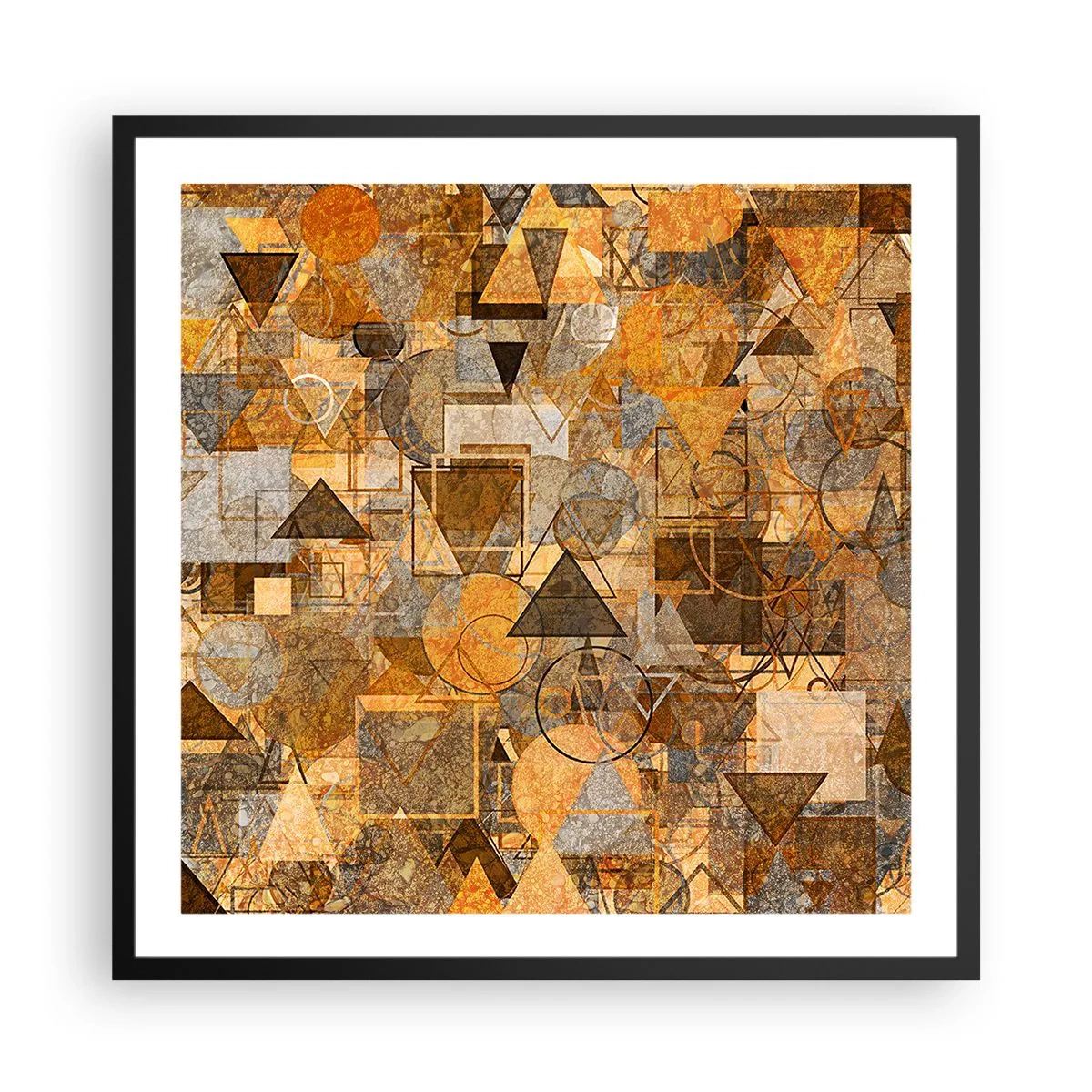 Pôster com moldura preta - O mundo em forma - 60x60 cm