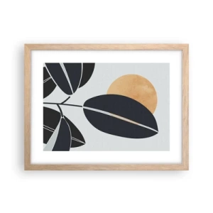 Pôster com moldura de carvalho claro - Um dia quente de verão - 40x30 cm