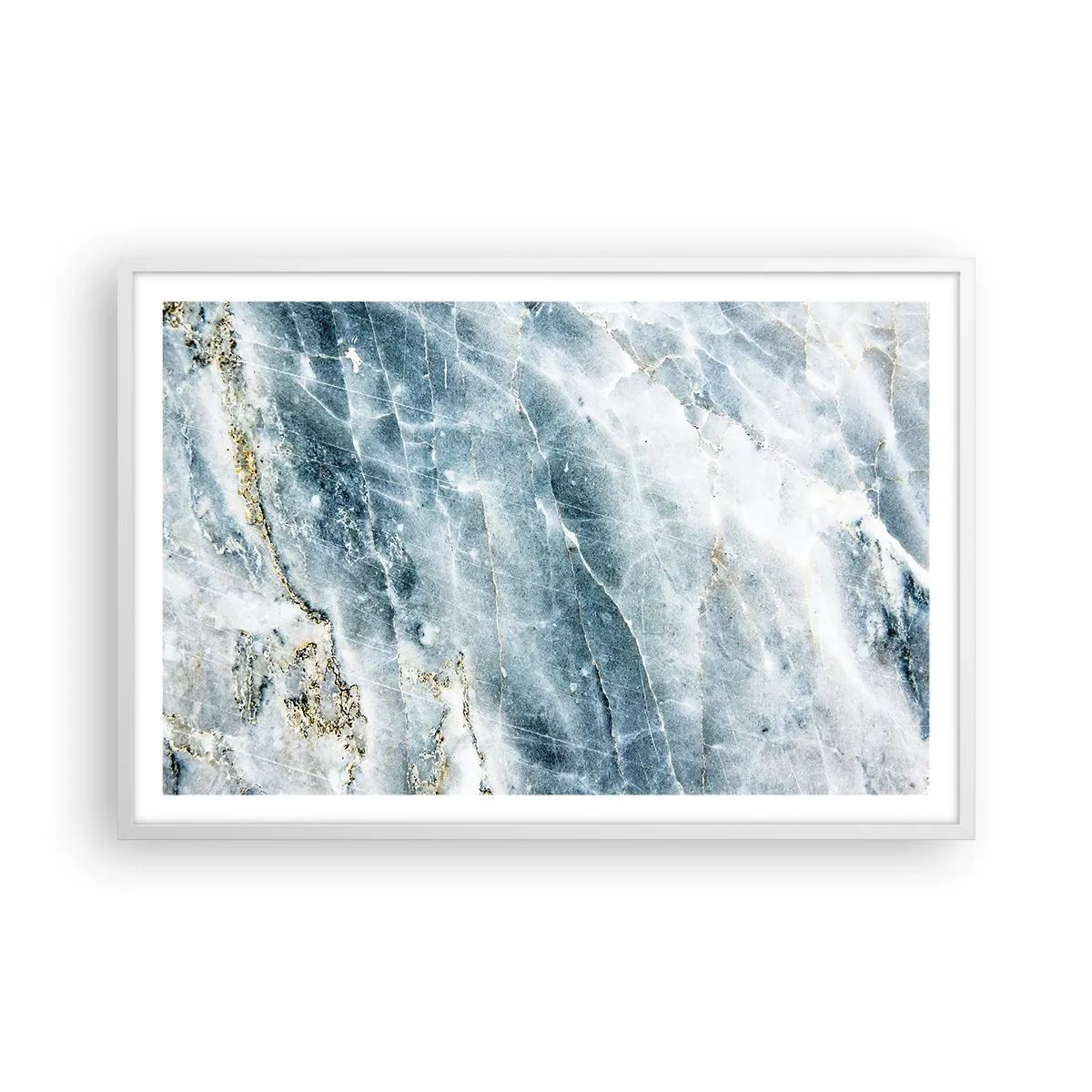 Pôster em moldura branca - O mundo do Gelo - 91x61 cm