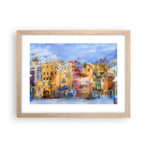 Pôster com moldura de carvalho claro - Estamos juntos - 40x30 cm