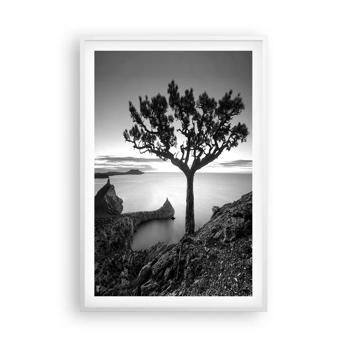 Pôster em moldura branca - Paz até ao horizonte - 61x91 cm