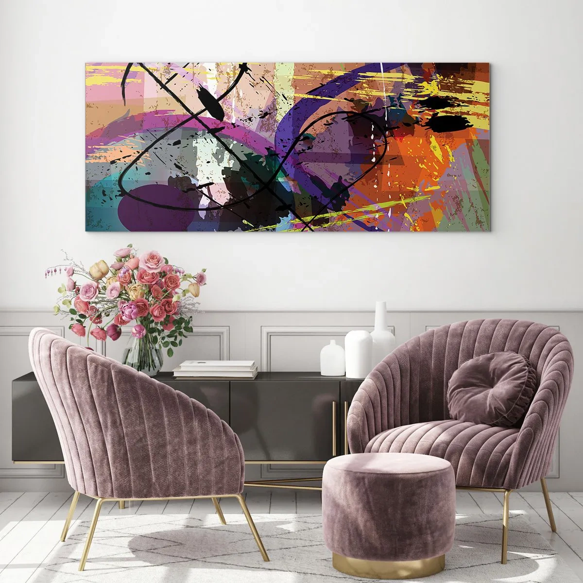 Quadro em vidro - Pode ir direto ou ao redor - 90x30 cm