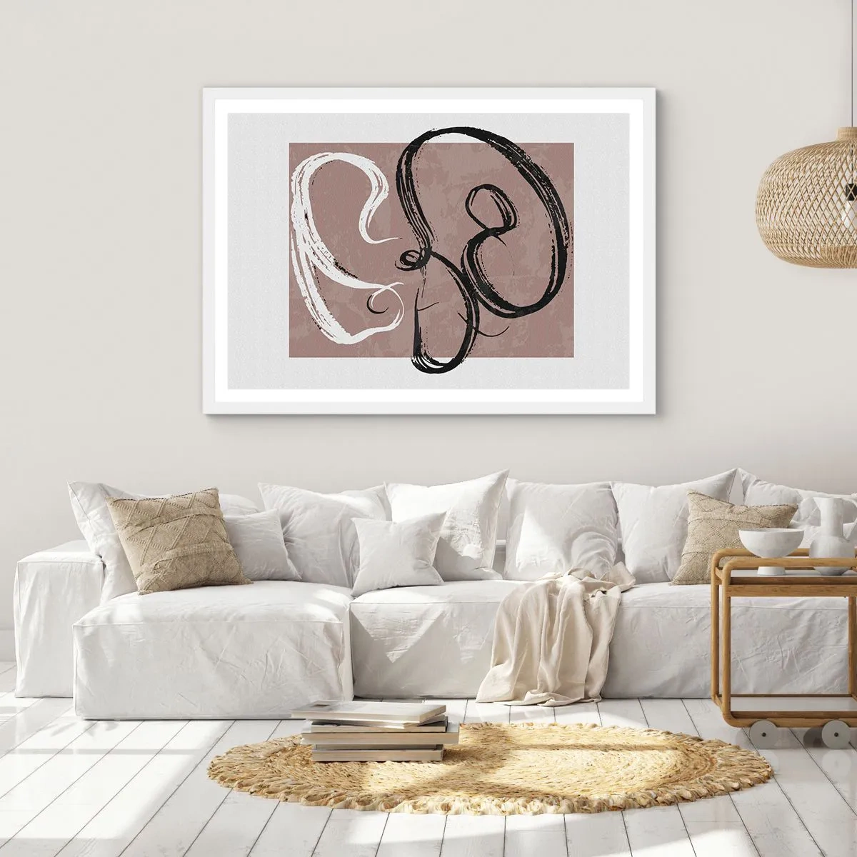 Pôster em moldura branca - Composição – a busca pela plenitude - 91x61 cm