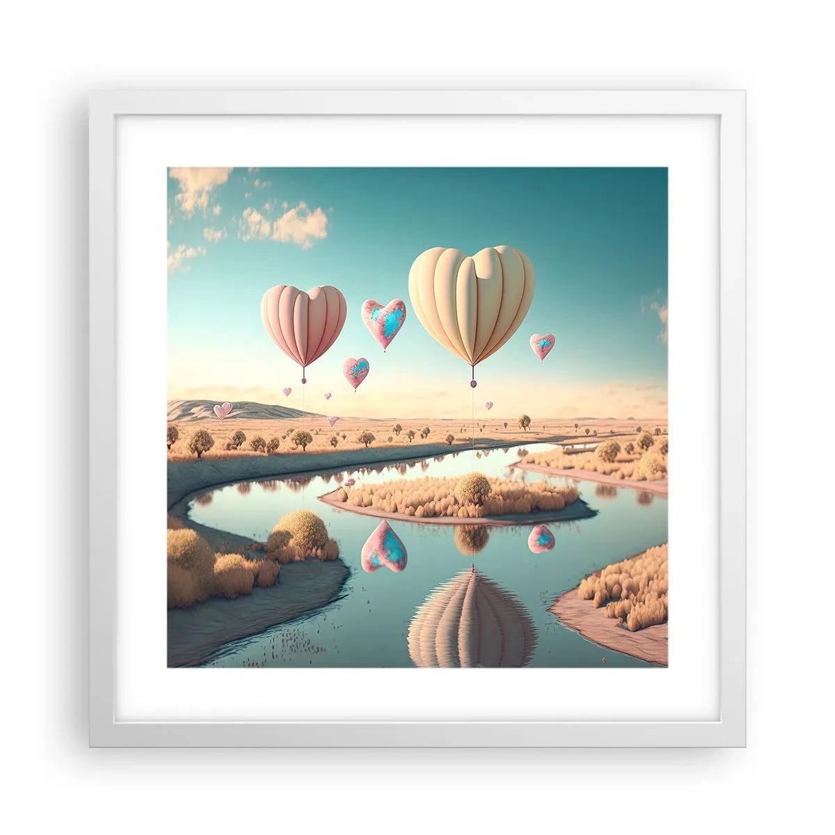 Pôster em moldura branca - O amor permite se reerguer - 40x40 cm