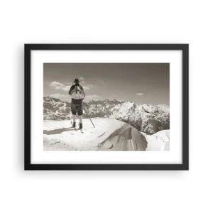 Pôster com moldura preta - E as montanhas são as mesmas - 40x30 cm