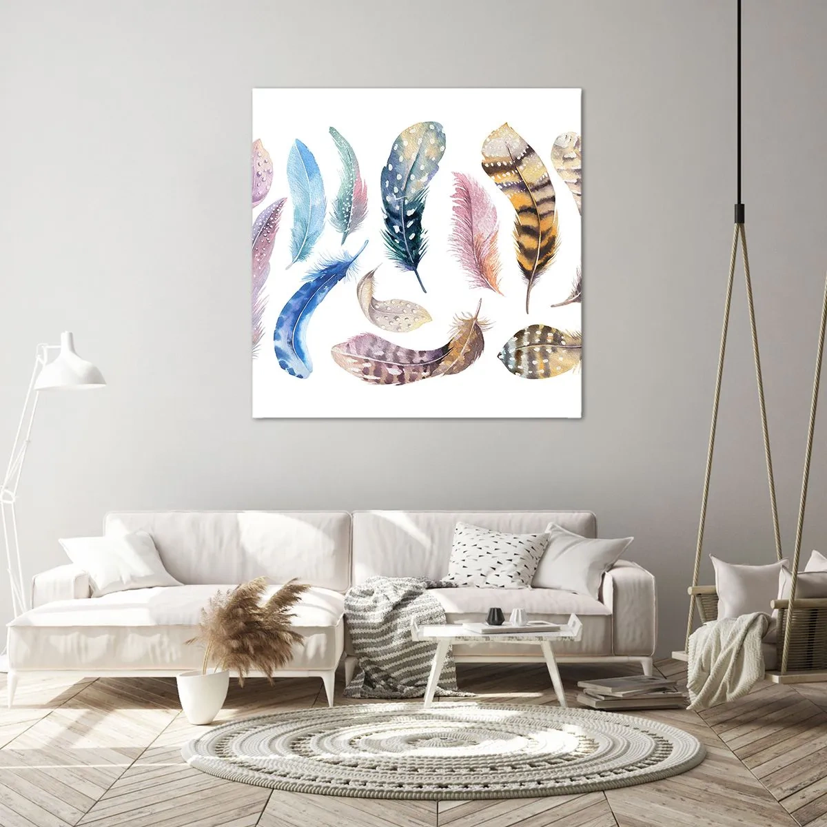 Quadro em tela - Leve, heterogéneo e multicolorido - 60x60 cm