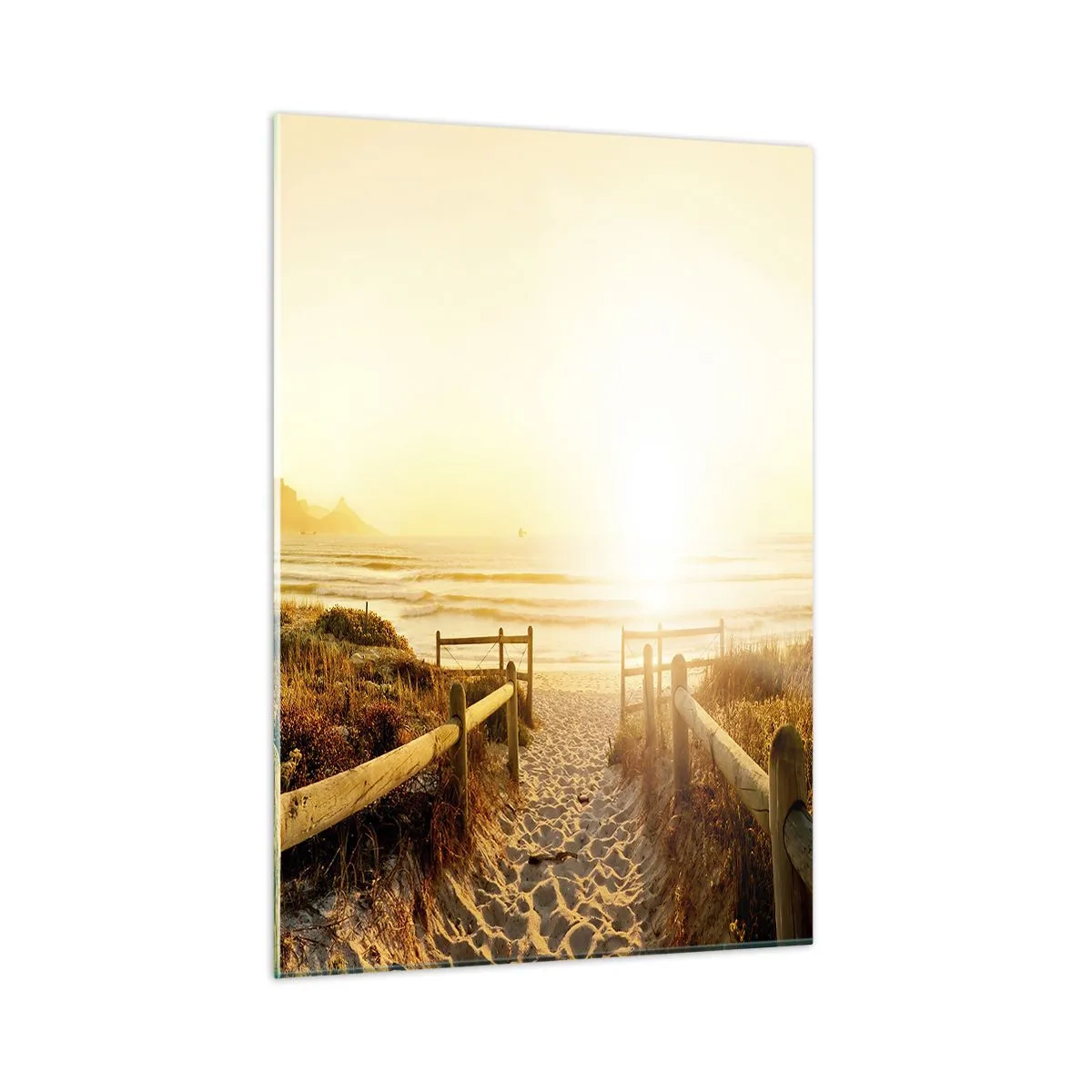 Quadro em vidro - Pelaa duna, em direção ao sol - 50x70 cm