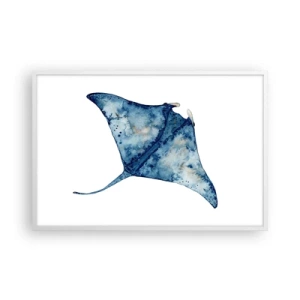 Pôster em moldura branca - A vida em azul - 91x61 cm