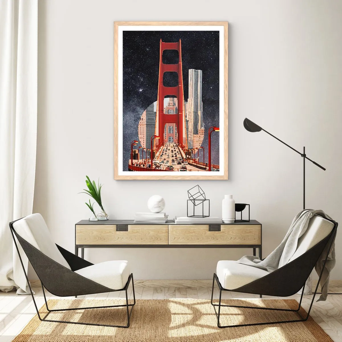 Pôster com moldura de carvalho claro - Sempre no centro - 61x91 cm