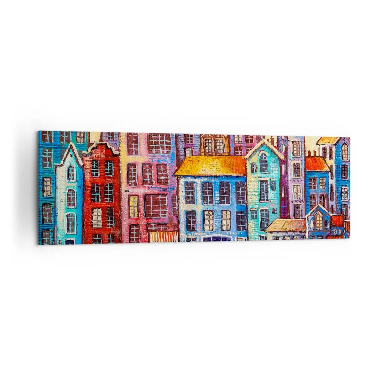 Quadro em tela - Uma cidade como de um conto de fadas - 160x50 cm