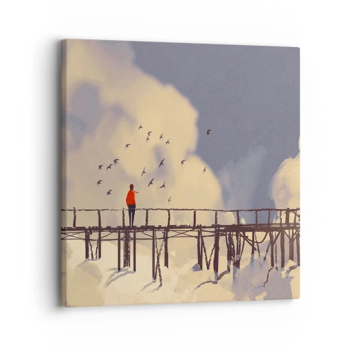 Quadro em tela - Saudade azul - 30x30 cm