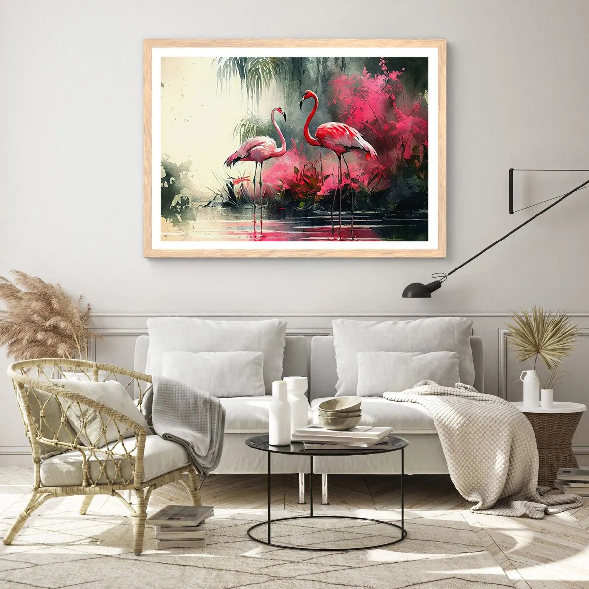 Pôster com moldura de carvalho claro - Uma lição de graça natural - 100x70 cm
