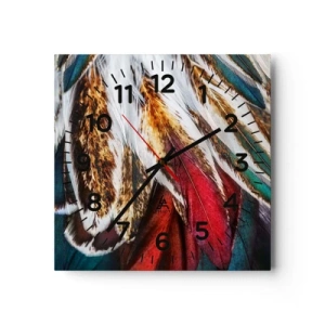 Relógio de parede - Relógio em vidro - Segredos de vôo - 40x40 cm