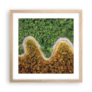 Pôster com moldura de carvalho claro - Fronteiras e descobertas - 40x40 cm