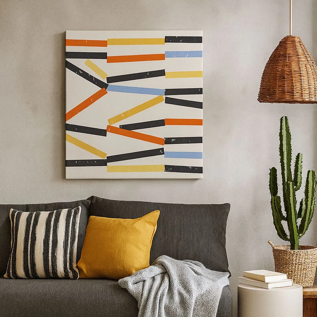 Quadro em tela - Composição ao nível - 30x30 cm