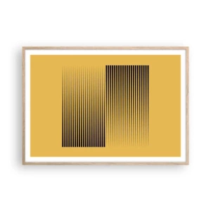 Pôster com moldura de carvalho claro - Quadratura de opostos - 100x70 cm