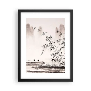 Pôster com moldura preta - O silêncio dos campos de arroz - 30x40 cm