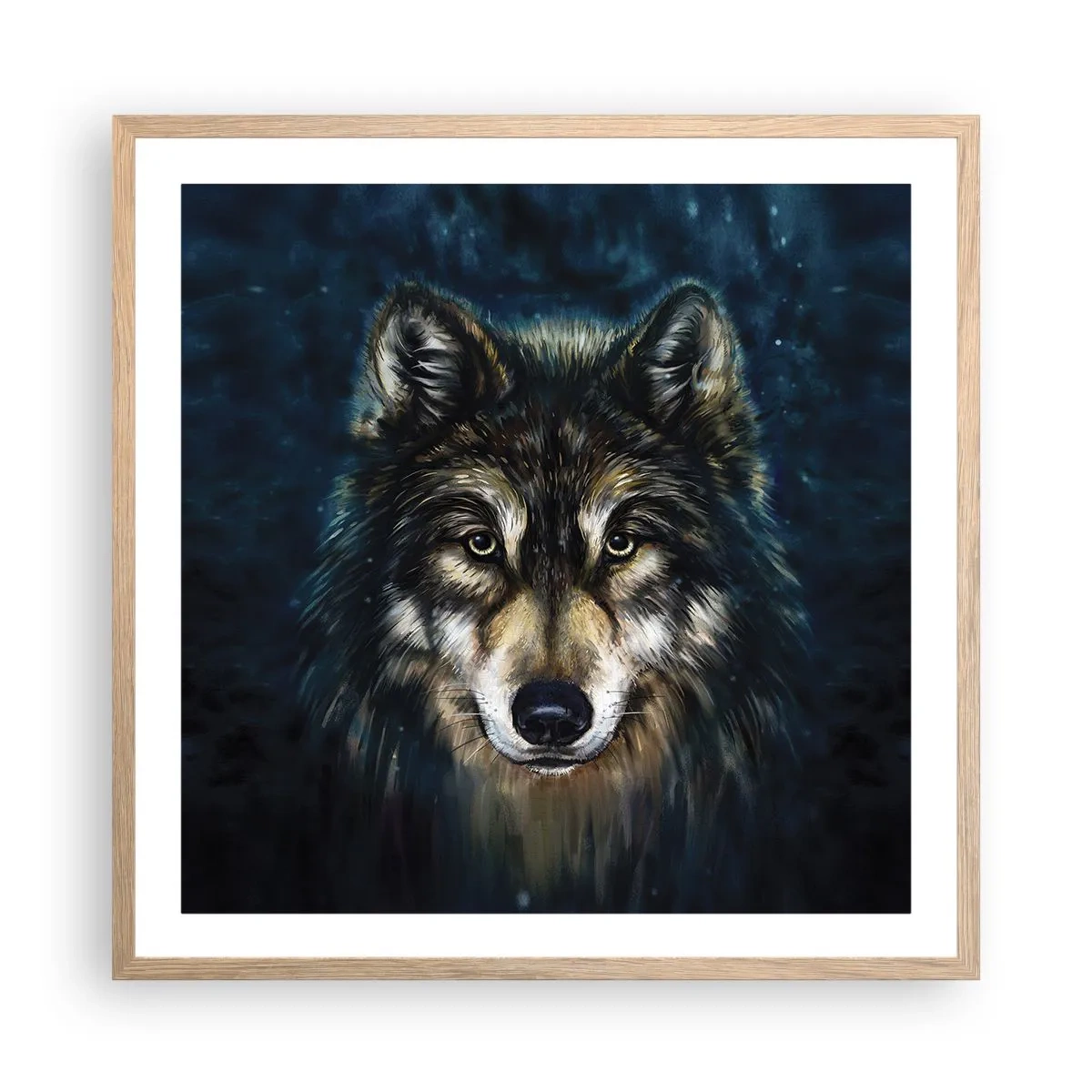 Pôster com moldura de carvalho claro - Alfa? E ómega - 60x60 cm