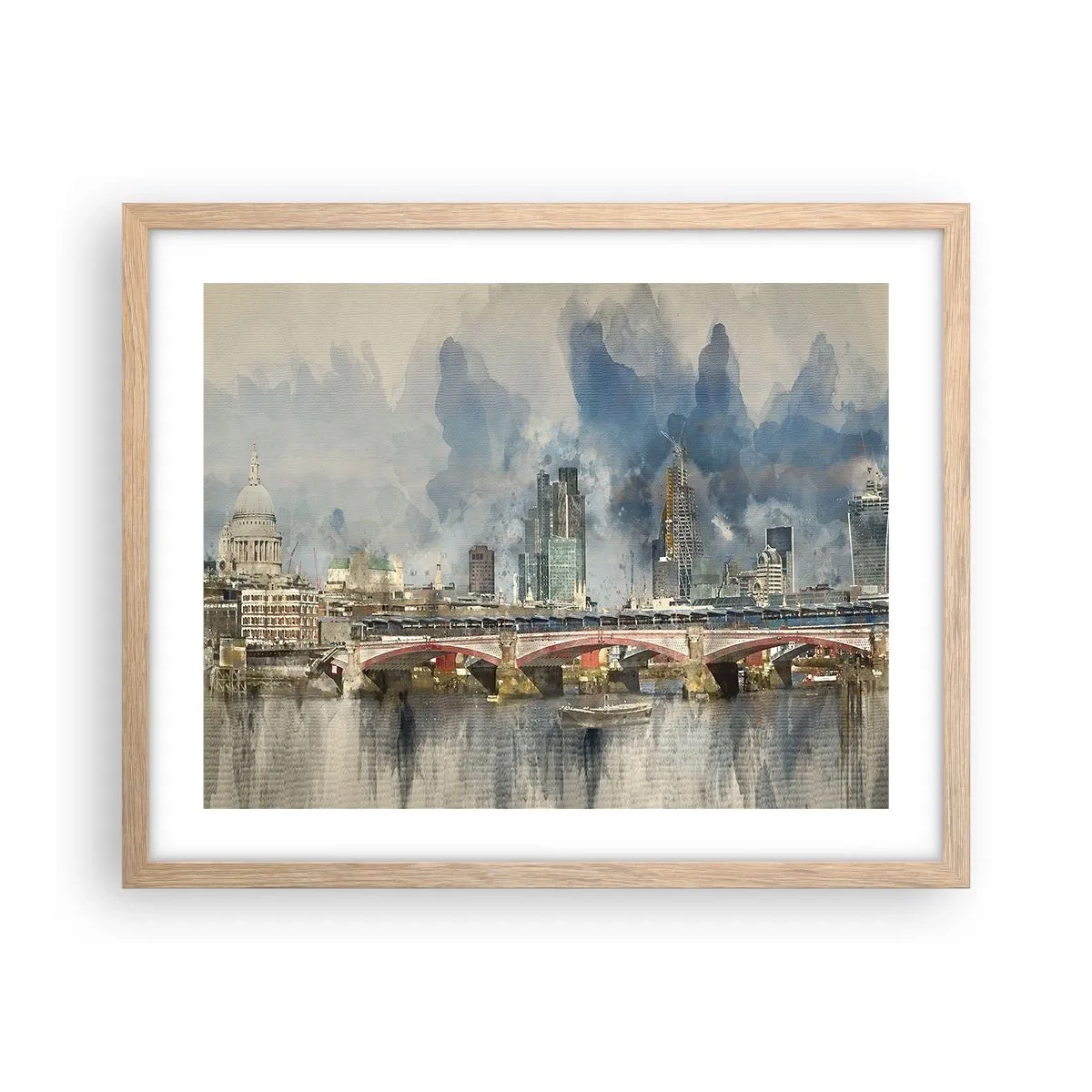Pôster com moldura de carvalho claro - Londres em toda a sua glória - 50x40 cm