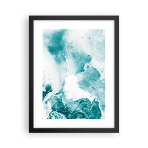 Pôster com moldura preta - Inundado em azul - 30x40 cm