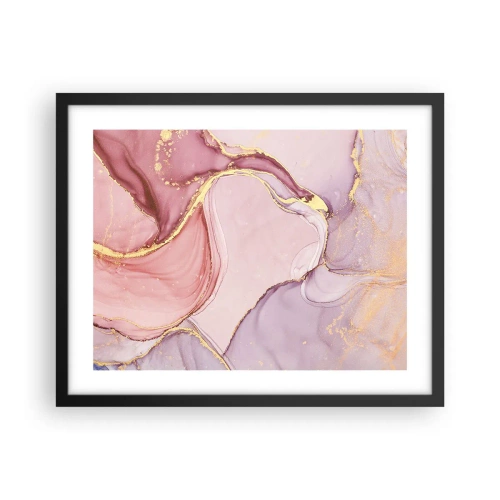 Pôster com moldura preta - Carícia das cores - 50x40 cm