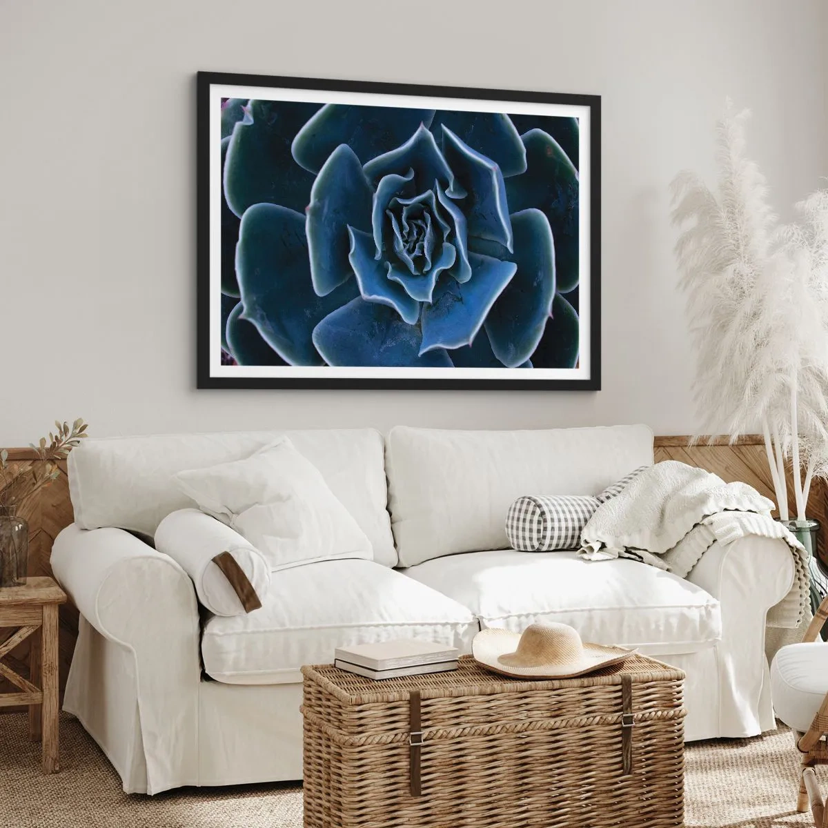 Pôster com moldura preta - Flor do deserto - 70x50 cm