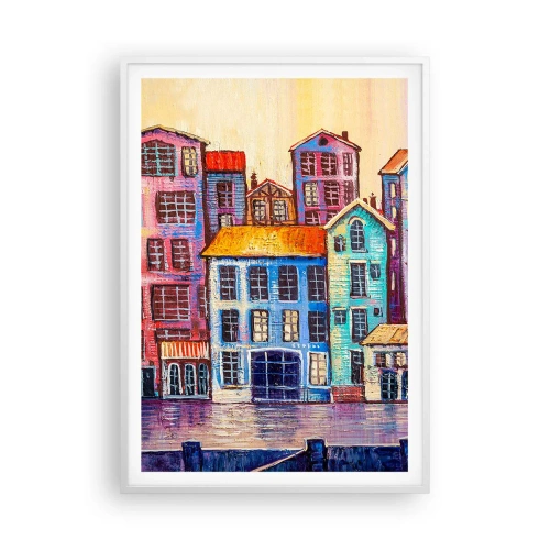 Pôster em moldura branca - Uma cidade como de um conto de fadas - 70x100 cm