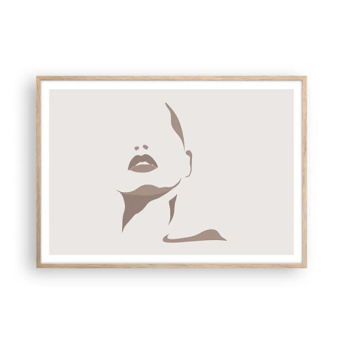 Pôster com moldura de carvalho claro - Feito de luz e sombra - 100x70 cm