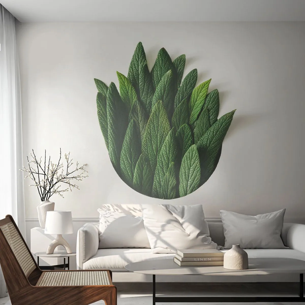 Papel de Parede Autocolante Deluxe Sticker - Curiosidade indomável - Sábio, folha de sálvia, Erva - 250x175 cm