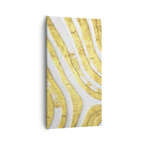 Quadro em tela - Composição a branco e ouro - 55x100 cm