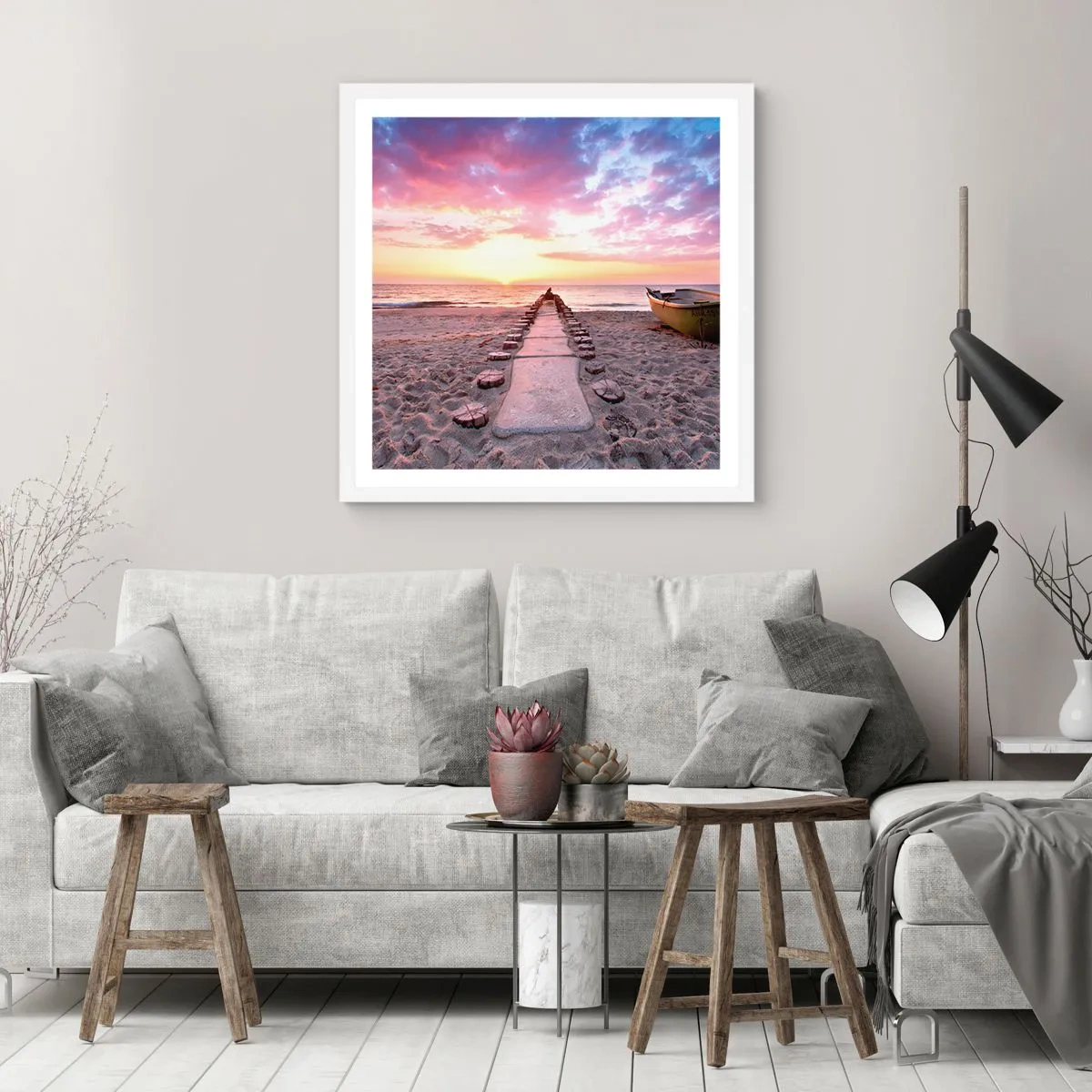 Pôster em moldura branca - Um momento de profunda experiência - 40x40 cm