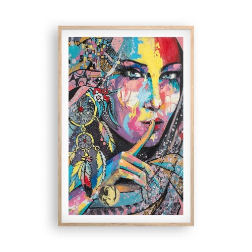 Pôster com moldura de carvalho claro - Fique em silêncio até compreender - 61x91 cm